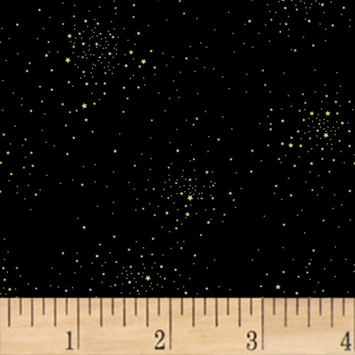 gold sparkle galaxy pattern fabric