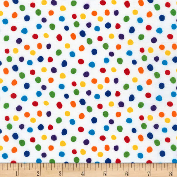 Rainbow Polka Dot Fabric